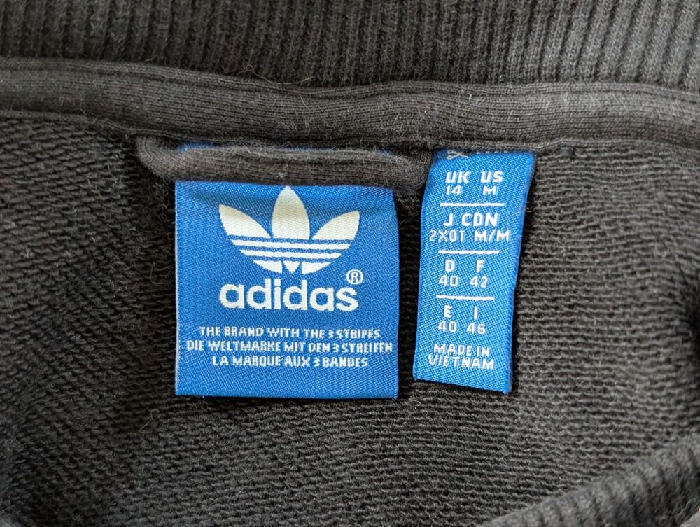 Adidas Hoodie Womens M Black Pullover Sweatshirt Gold Logo - Picture 8 of 10